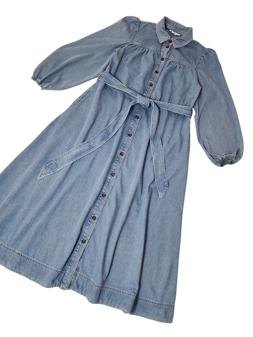 Boden Denim Shirt Button Front Midi Dress - Picture 3 of 10